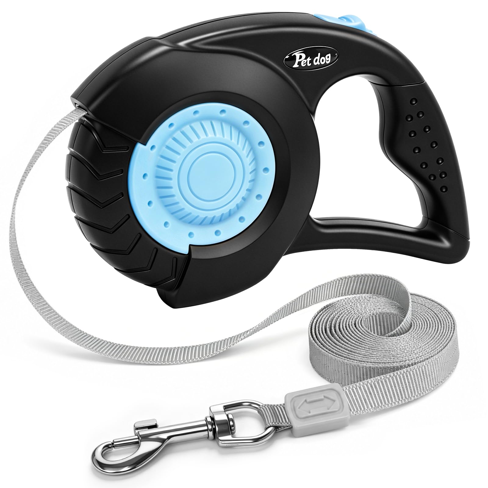 Newthinking Retractable Dog Lead 5M, Heavy Duty Strong Extendable Dog Lead with One Hand Brake Lock for Small to Medium Dogs, 360° Tangle Free