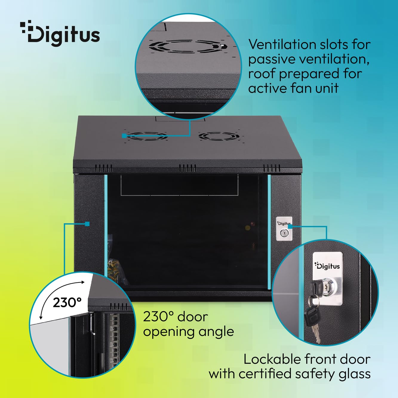 Digitus Wandgeh?use Dynamic 7he 600x600mm Schwarz (dN-37103)