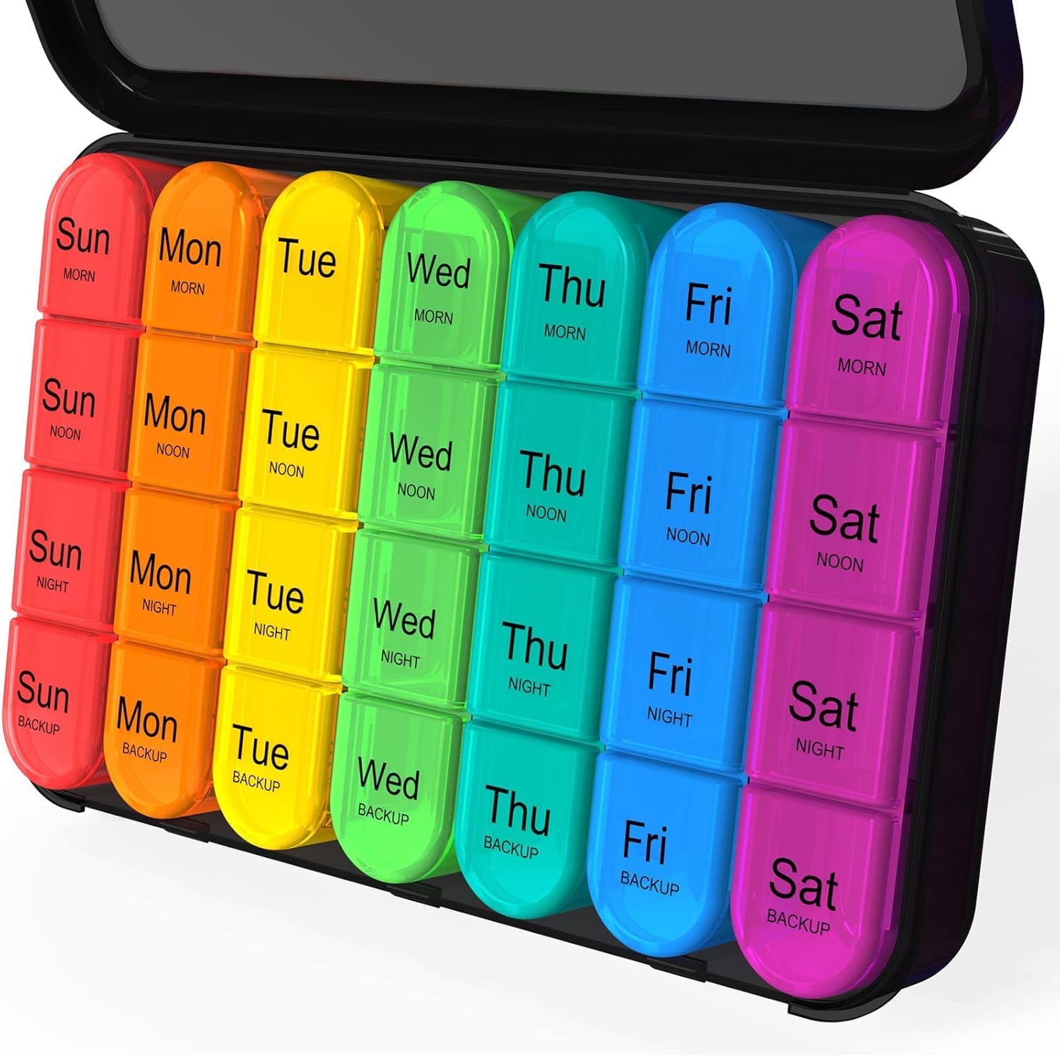 Daviky Pill Organizer 4 Times a Day, Daily Pill Box