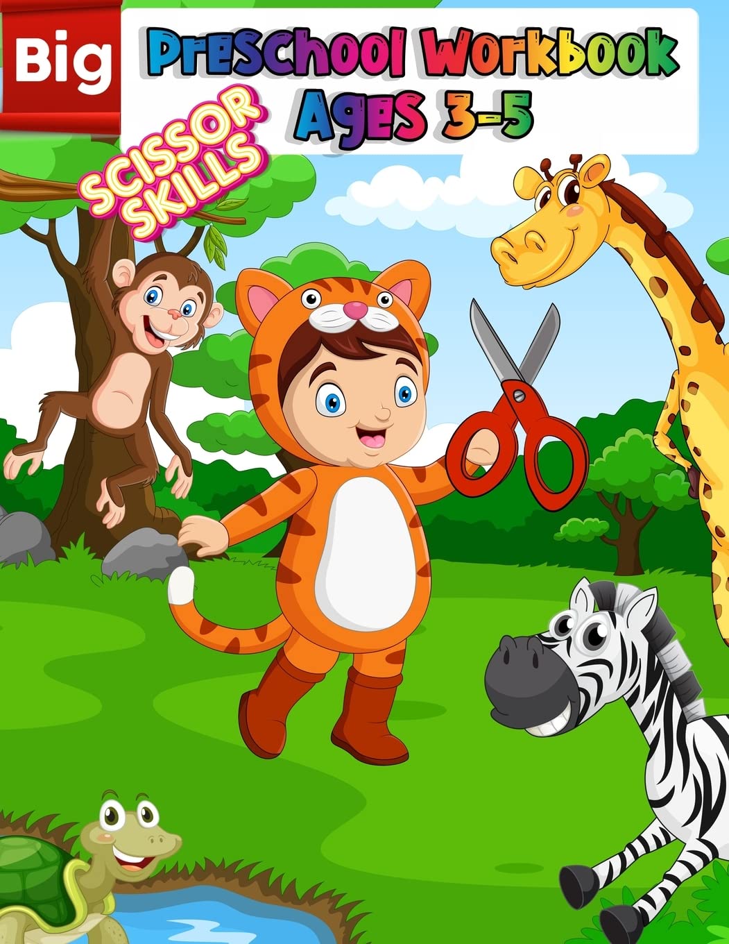 Big Preschool Workbook Ages 3-5: Preschool Activity Book For Kindergarten Learn To Cut Paper With Line , Shapes , Animals | Awesome Scissor Skills ... , Fine Motor Skills Practice Activity Book