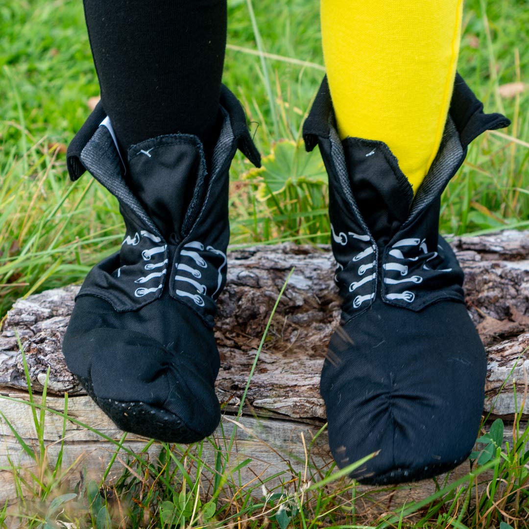 Pippi Langstrumpf Jungen & Mädchen Schuhe in Schwarz – Hausschuhe für Kinder & Kinderschuhe in Schuhgröße 36/37 – Faschingskostüm & Halloween Kostüm Schuhe für Kinder