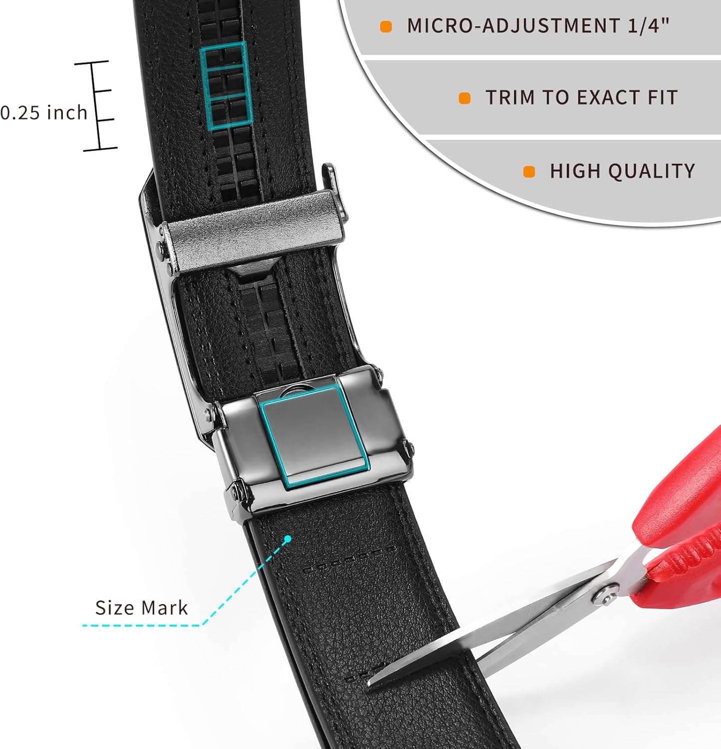 FALAN MULE Mens Belt,Slide Leather Ratchet Belt for Mens Dress Casual,Size Adjustable - Image 2