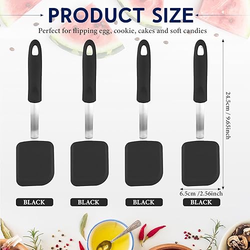 Vista 16 de Gejoy 4 espátulas de silicona para galletas, mini espátulas de brownie, espátulas de silicona flexibles, antiadherentes, resistentes al calor, sin