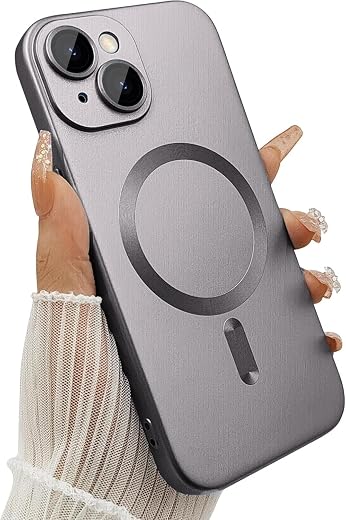 DIZORO Magnetic Case for iPhone 13 / iPhone 14 Cover [Compatible with MagSafe][Built-in Camera Lens Protector] Slim Soft S...