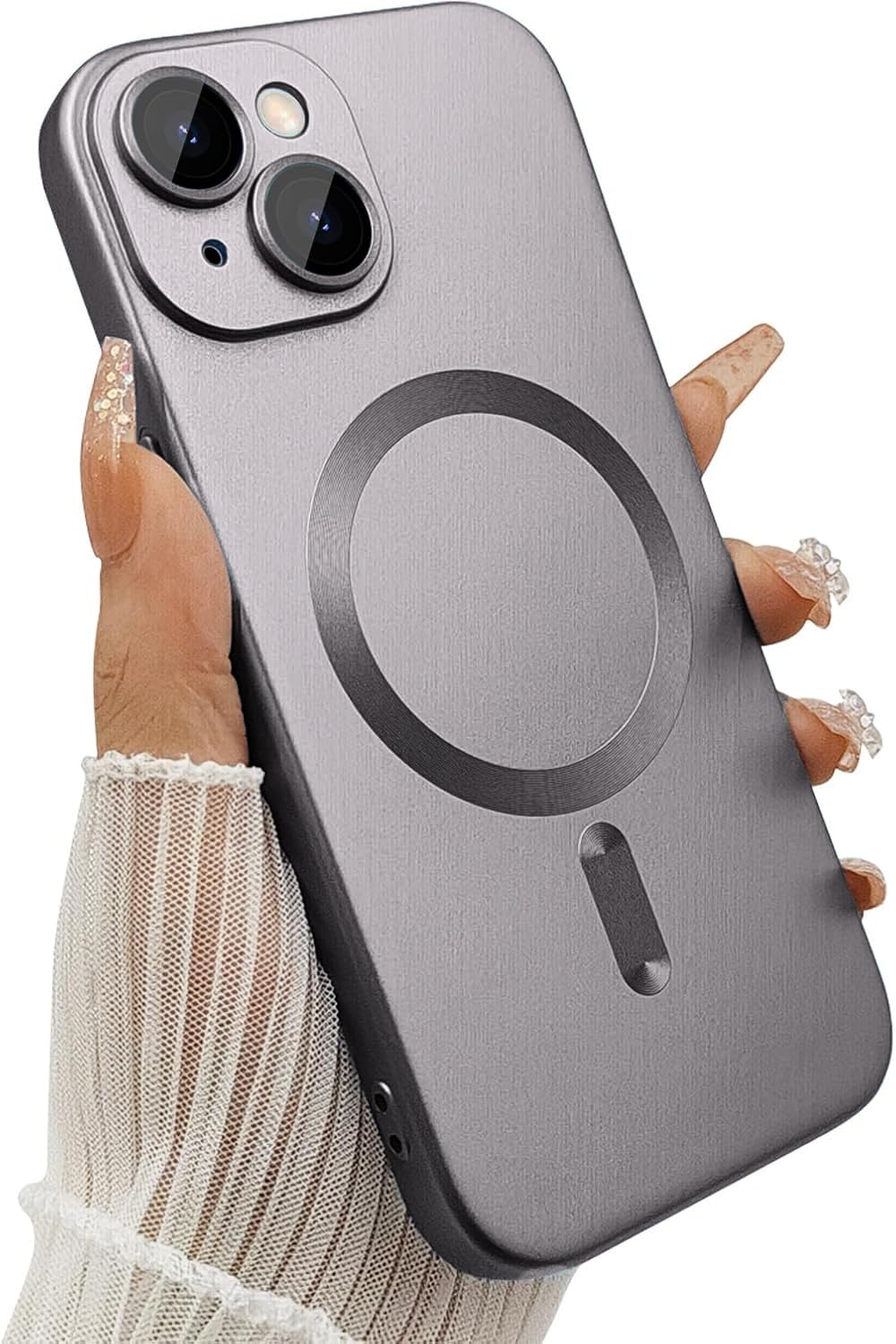 DIZORO Magnetic Case for iPhone 13 / iPhone 14 Cover [Compatible with MagSafe][Built-in Camera Lens Protector] Slim Soft S...