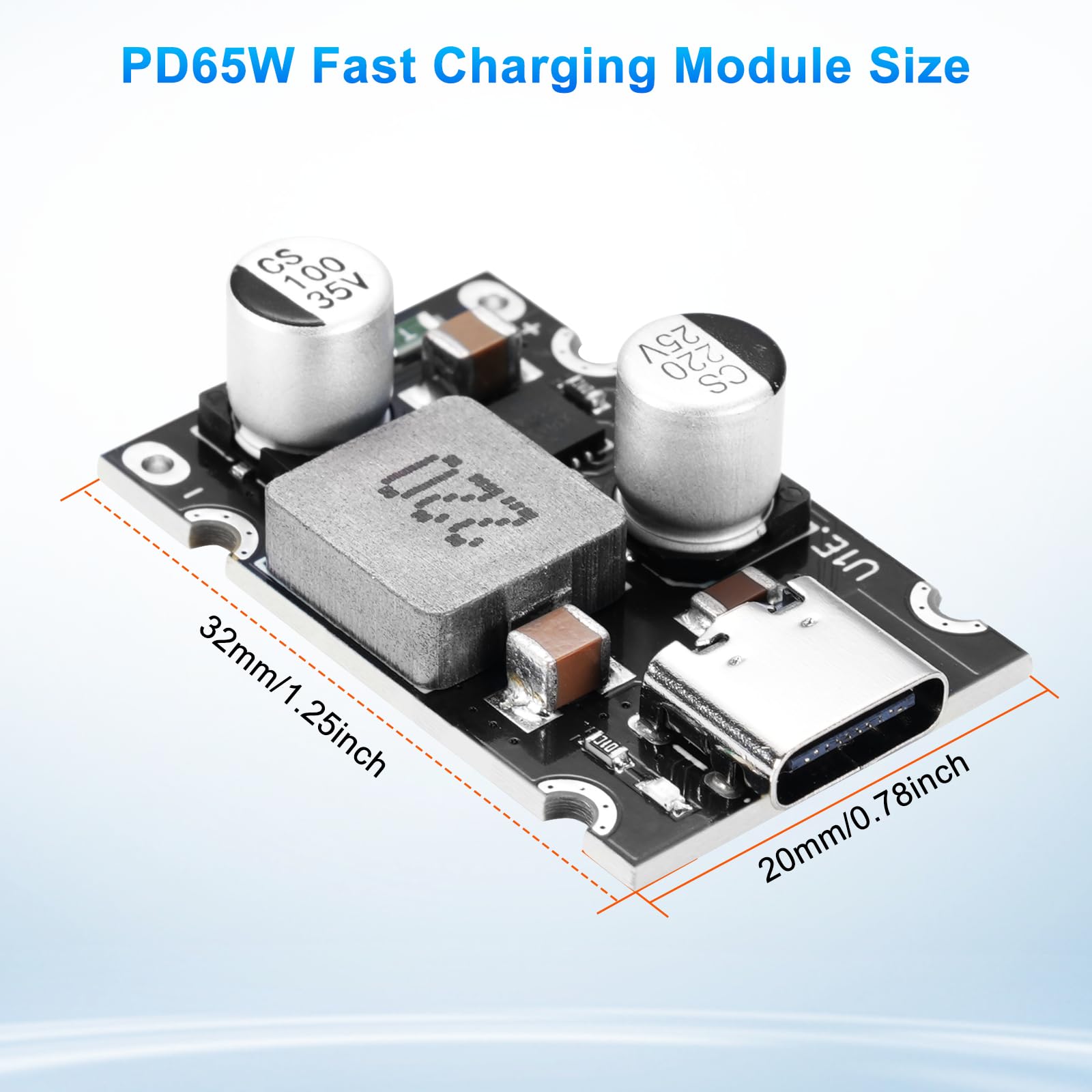 Lot de 3 modules de charge rapide PD65W, 12 V-30 V vers USB-C PD3.1 QC3.0 avec port de type C, convertisseur USB Buck DC-DC, module Step Down pour charge rapide du téléphone - 2
