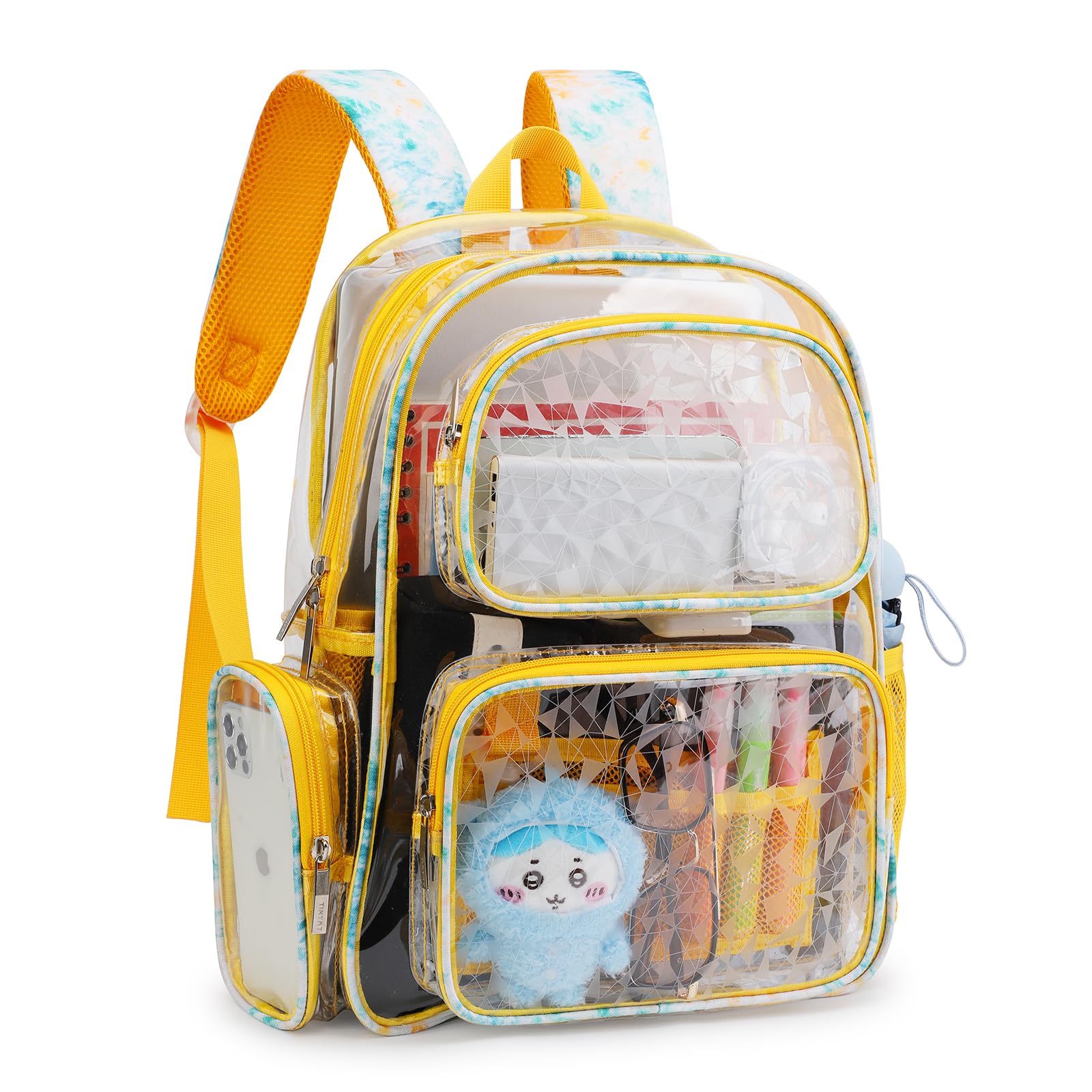 Mochila transparente TINYAT para mujer, mochila transparente de PVC super casual, mochila de moda para damas, mochila de compras y citas, T9051