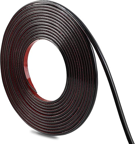 Hungbak Moldura para pared, techo, espejo, borde de azulejos, muebles y decoración del hogar (negro brillante, 32.8 ft x 0.4 in)