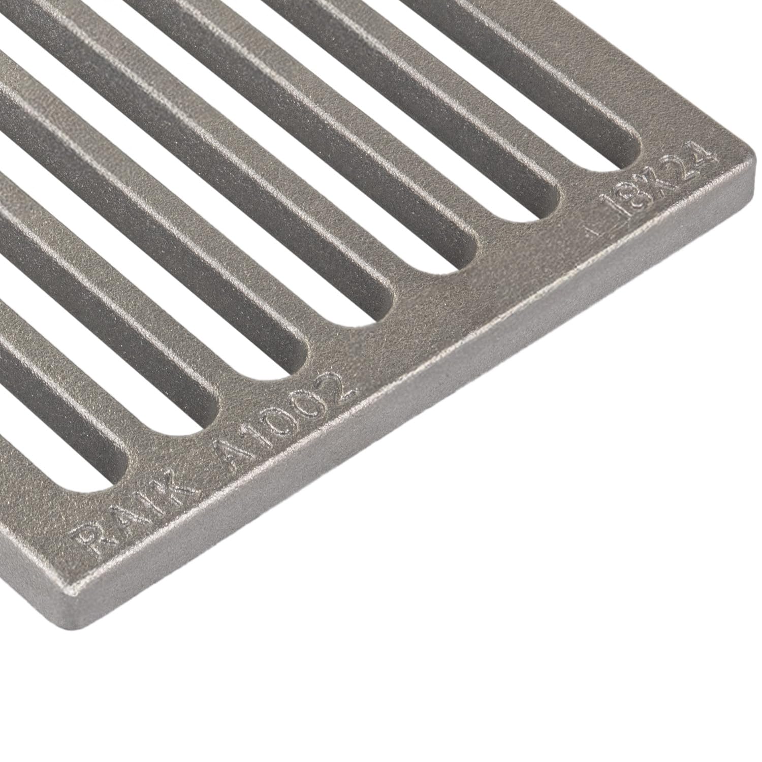 raik Ascherost 24x18cm Gusseisen Kaminofenrost hitzebeständig formstabil rechteckig anthrazit für effiziente Luftzirkulation Robustes Feuerrost für Holzöfen Verschiedene Größen
