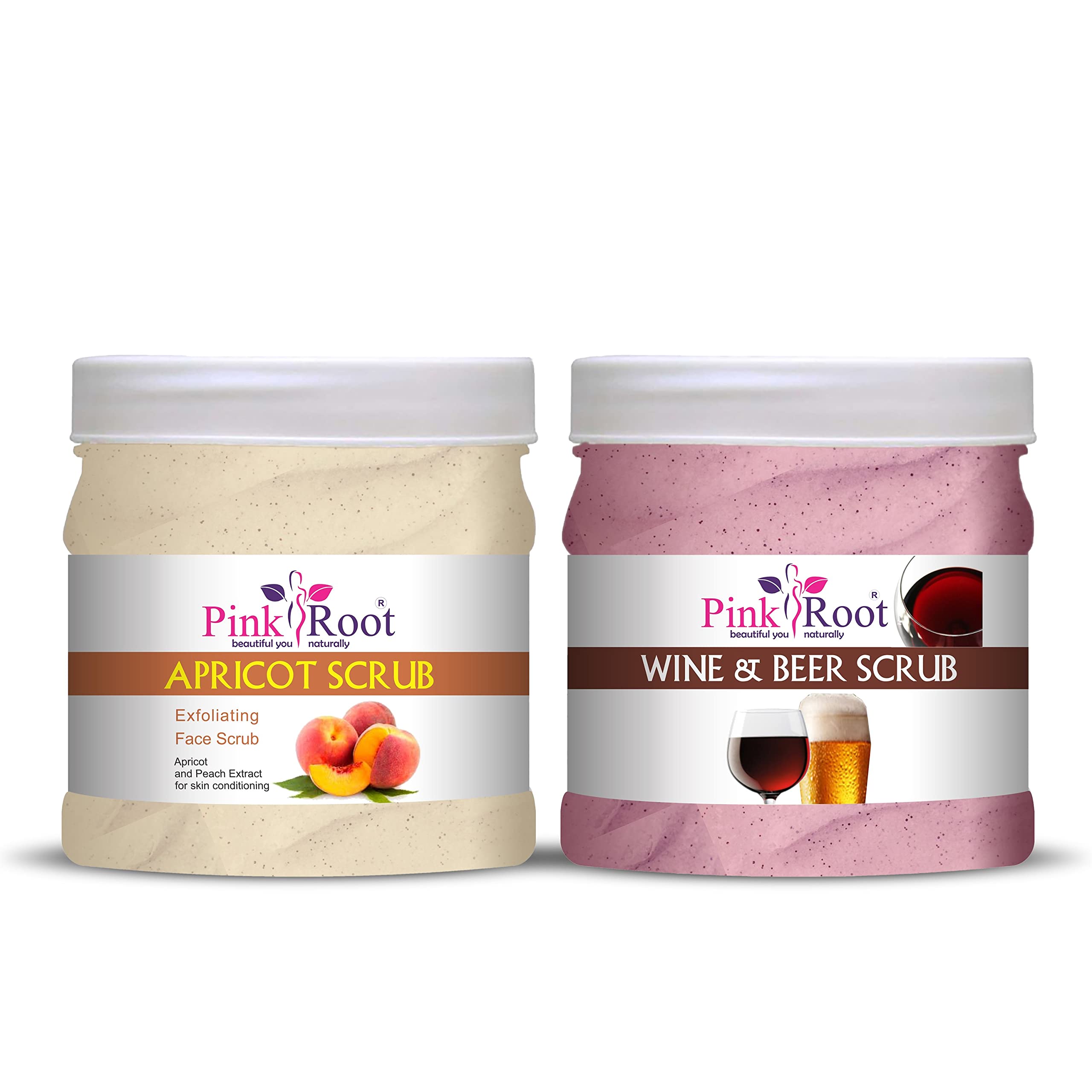 Pink Root Apricot Scrub 500gm with Wine & Beer Scrub 500gm-picture-23