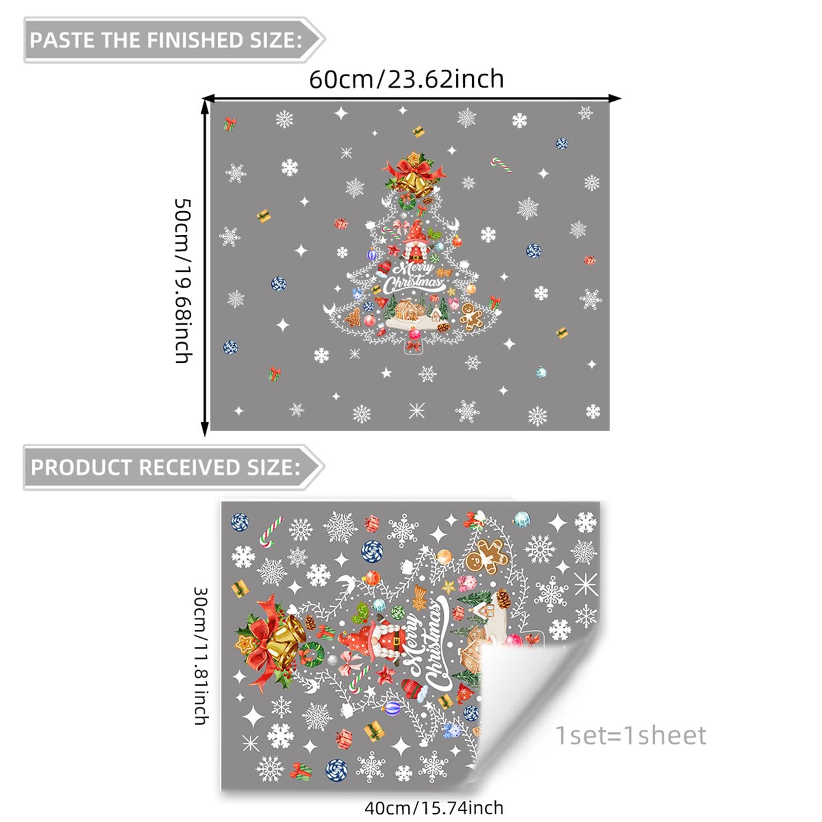 Weihnachtsbaum Fensteraufkleber Selbstklebend 30x40 cm Doppelseitig Weihnachtsdekor für Fenster Büro