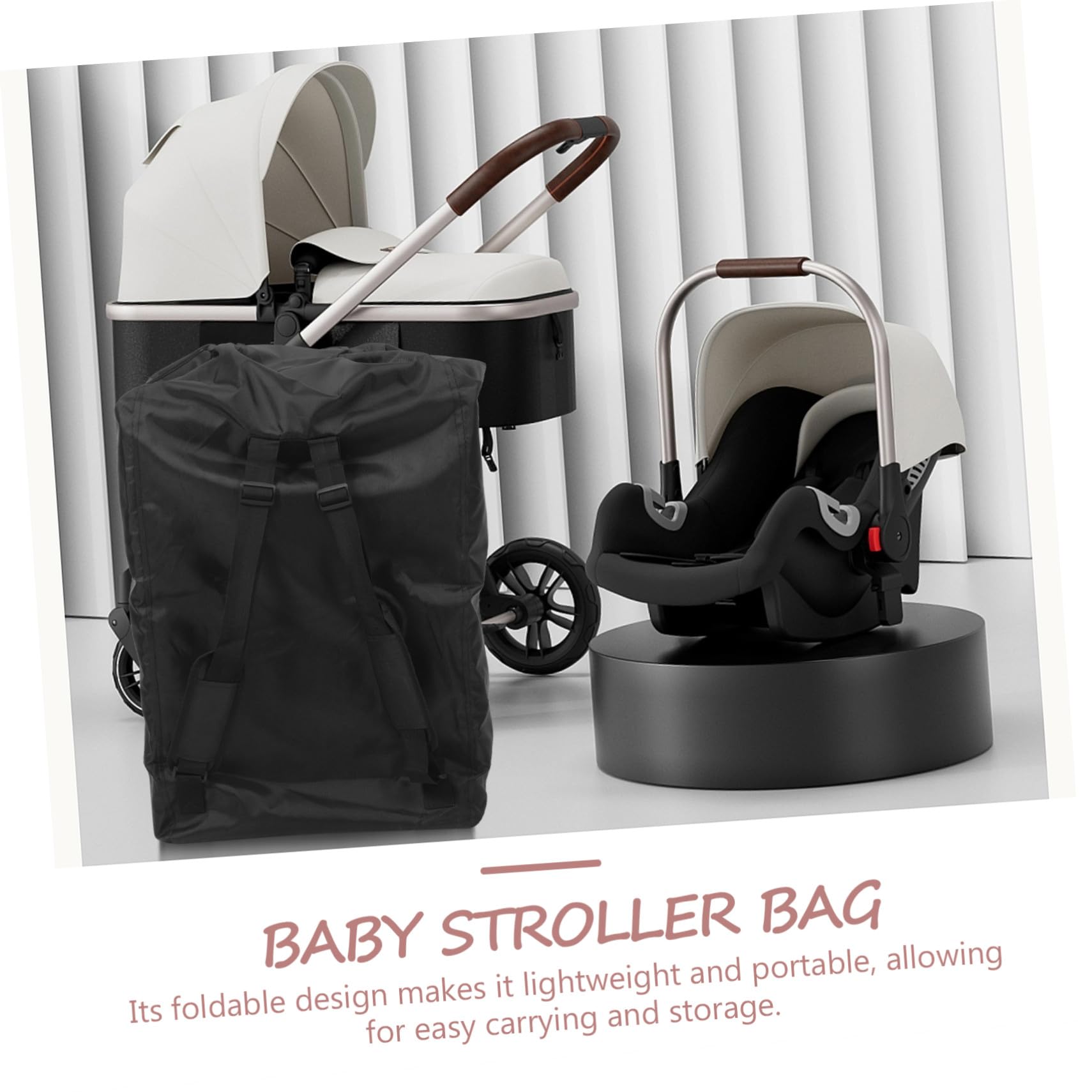 UPKOCH Borsa Portaoggetti per Passeggino Organizer da Viaggio Tasche Multiple Spallacci Regolabili e Tasca Laterale per Borraccia o Ombrello