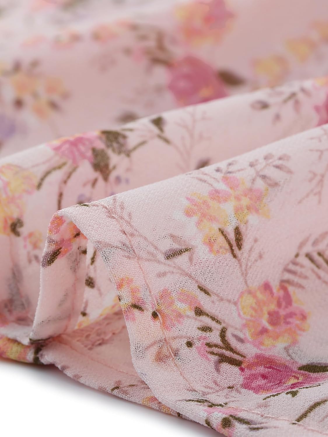 Allegra K Women's Floral Skirt Chiffon A-line Long Tiered Ruffle Boho Summer Midi Skirts - Image 5