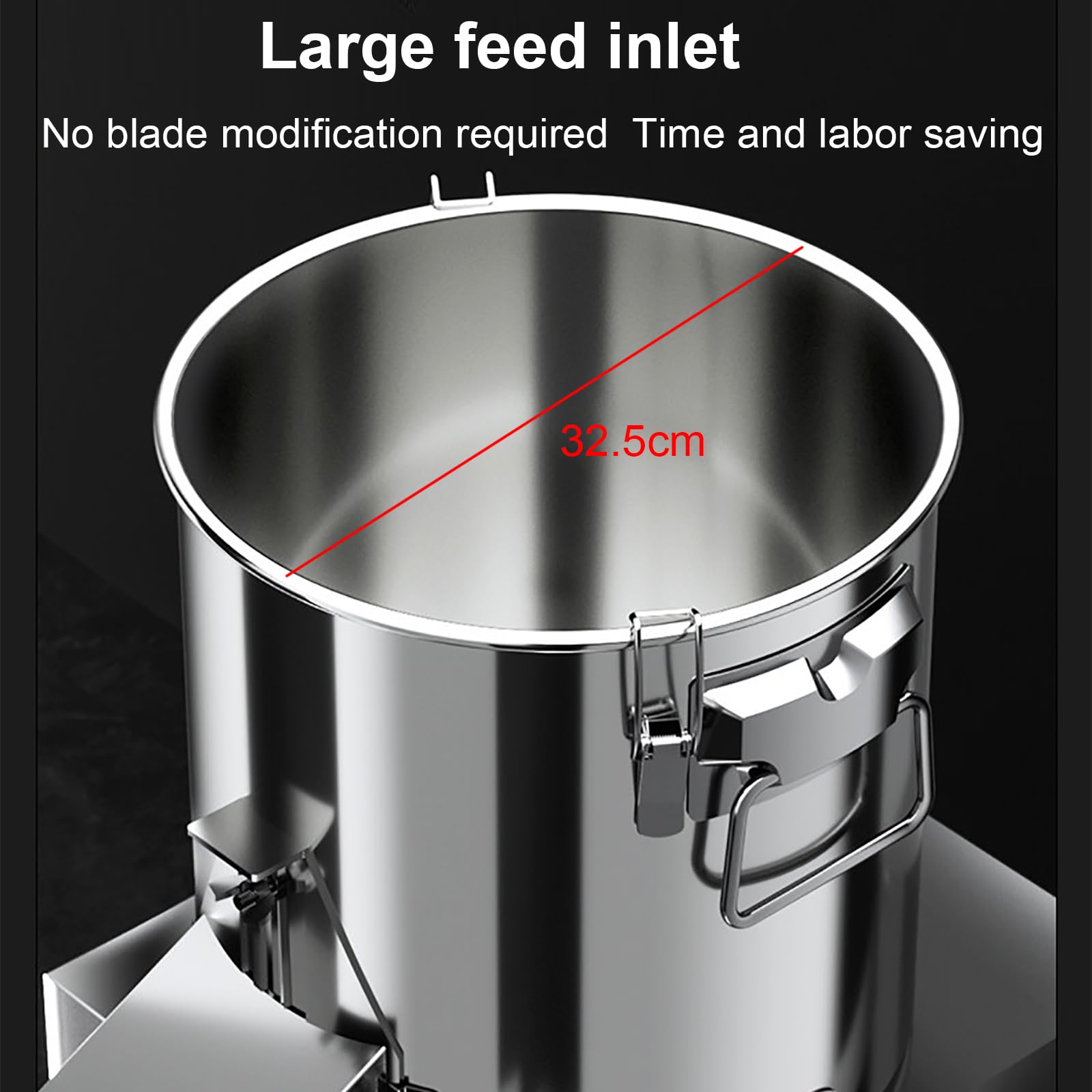 Trituradora de verduras resistente para alimentación de aves de corral, entrada de 32,5 mm, velocidad de 980 rpm, eficiencia de 150 kg/h, tamaño de hoja ajustable, no necesita cortador para pollos y