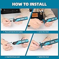 Vista 5 de Kit de herramientas rotativas inalámbricas – Herramientas rotativas eléctricas de 5 velocidades con 84 accesorios, herramienta rotativa de potencia