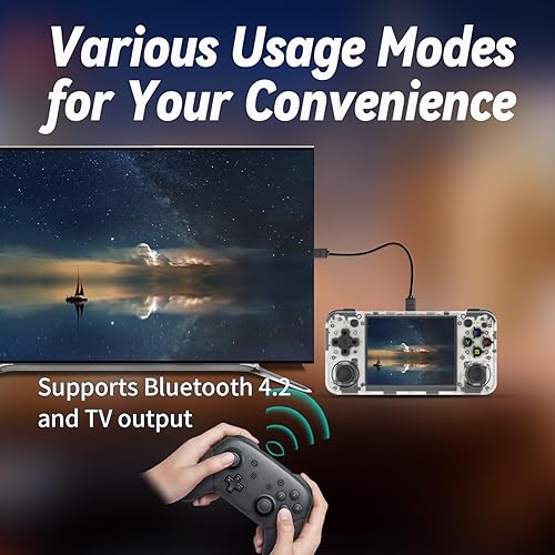 Miniatura 5 de Consola de juegos portátil retro, pantalla IPS de 3.5 pulgadas, sistema Linux, tarjeta TF de 64GB, 5528 juegos, compatible con salida de TV HDMI,