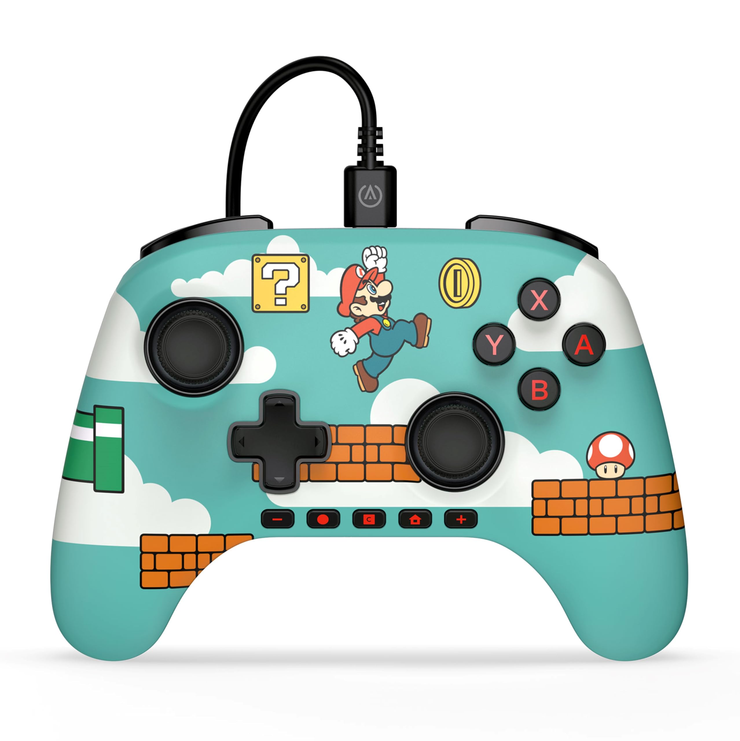 PowerA Kabelgebundener Advantage-Controller für Nintendo Switch 2 - Es ist Mario-Zeit, offiziell lizenziert, Halleffekte, zuweisbare Tasten, Pro-Controller, C-Taste, integrierte Audiosteuerung