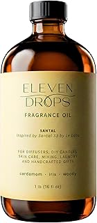 Santal Aroma Fragrance Oil – Essential Oil Blend for Diffusers, Candles & Soap Making, Mixing, Long Lasting Scent, Pet Friendly, Made in USA, Amber Glass Bottle, IFRA Compliant, 16 Fl. Oz