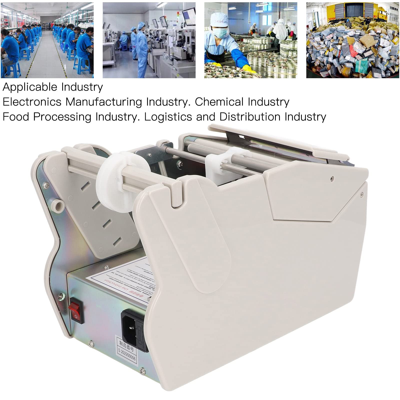 FLEXMAN Automatic Label Dispenser, 0 999999 Auto Counting Label Stripper Machine, Portable Label Peeling Separating Machine for Adhesive Label, Barcodes