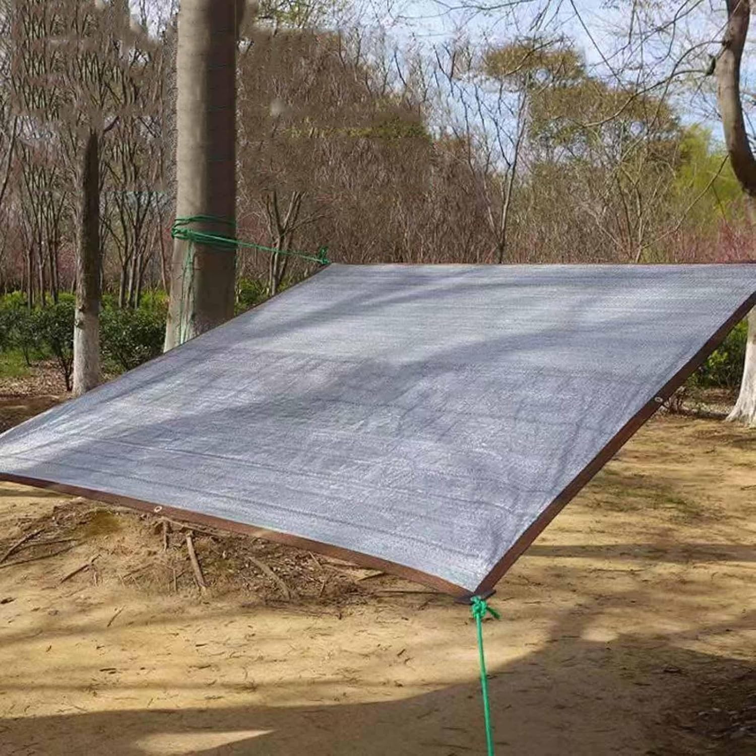 75% Aluminet Shade Cloth - UV Resistant Net 3.3'x6.6' 3.3'x13' 6.6'x6.6' 6.6'x26' 13'x13' Sun Protection Shade Netting for Greenhouse Parking Garden Yard Kennel(2x2.0m/6.6'x6.6')