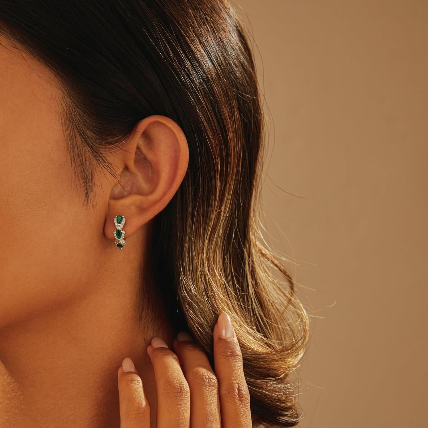 925 Silver plating Hoop Earrings for Women,Trendy Heart Cubic Zircon Huggies Earring Gifts for Women, Hypoallergenic Silver Hoop Earrings Jewelry Gift - Image 2