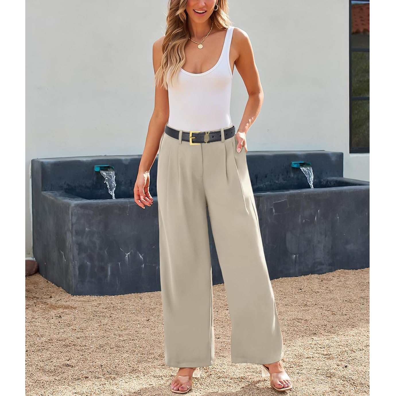 Modny damski pasek skórzany w stylu retro paski damskie z klasyczną złotą klamrą regulowany pasek w stylu vintage czarny pas pas biodrowy do sukienki jeansowe spodnie