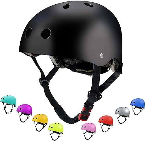 Casco de monopatín, casco de bicicleta para niños, jóvenes y adultos, certificado CPSC, ajustable para monopatín multideportivo, scooter, patinaje,