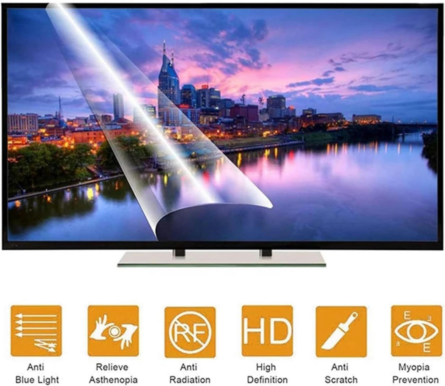 Pellicola Protettiva Antiriflesso Per Schermo Tv Da 43 Pollici, Pellicola Protettiva Opaca/Antiriflesso/Anti Luce Blu Per Alleviare L'Affaticamento Degli Occhi, Compatibile Con Samsung, Sharp, Tcl, T
