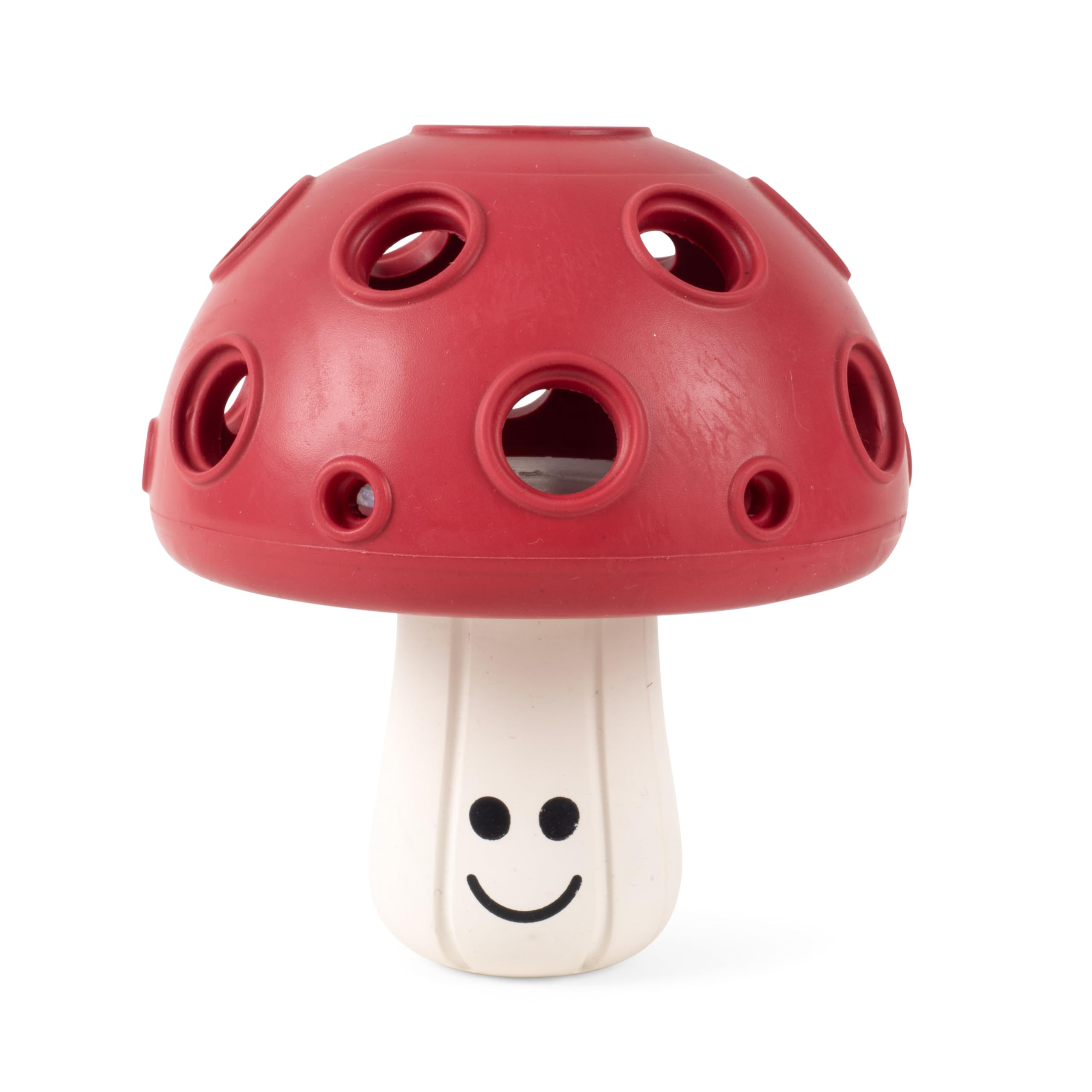 Fuzzl Eco Rubber Magic Shroom Treat Toy with Squeaker, Red
