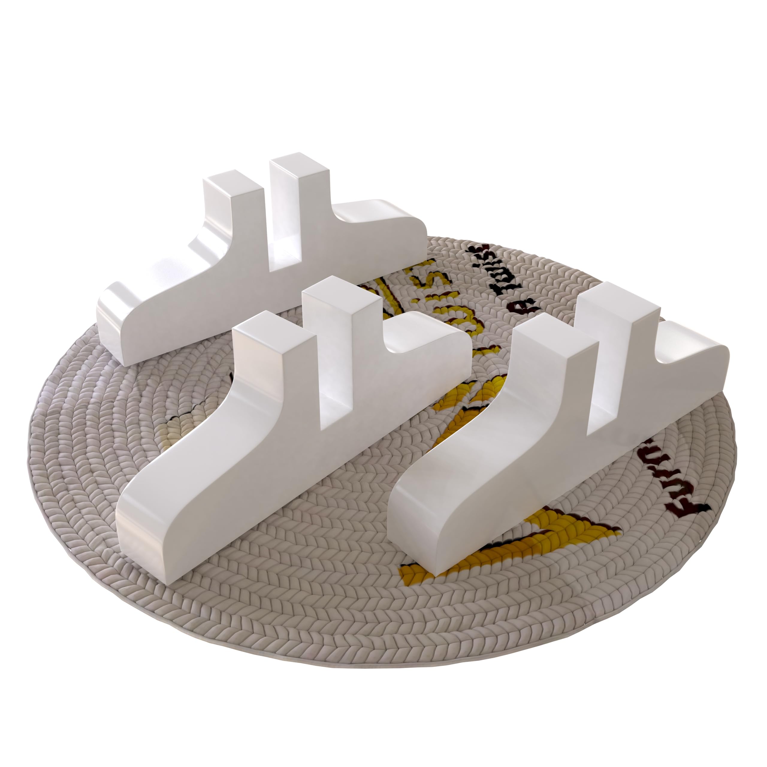 Wooden Twist 3 Stand for Partitions Room Divider (White)