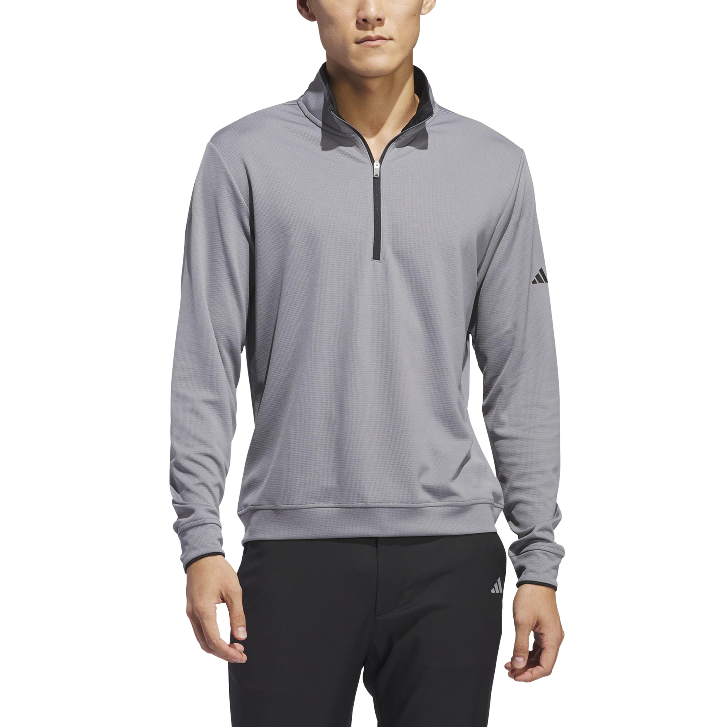 adidas Men's Lightweight Half-Zip Top Sweatshirt, grey three, XXL