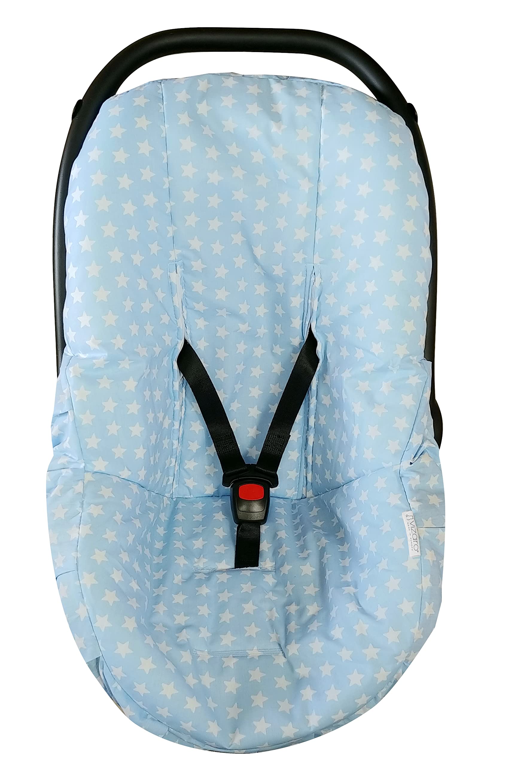 Copri seggiolino auto per bambini universale gruppo 0/0+ cotone ideale estate - marca Vizaro - blu stelle