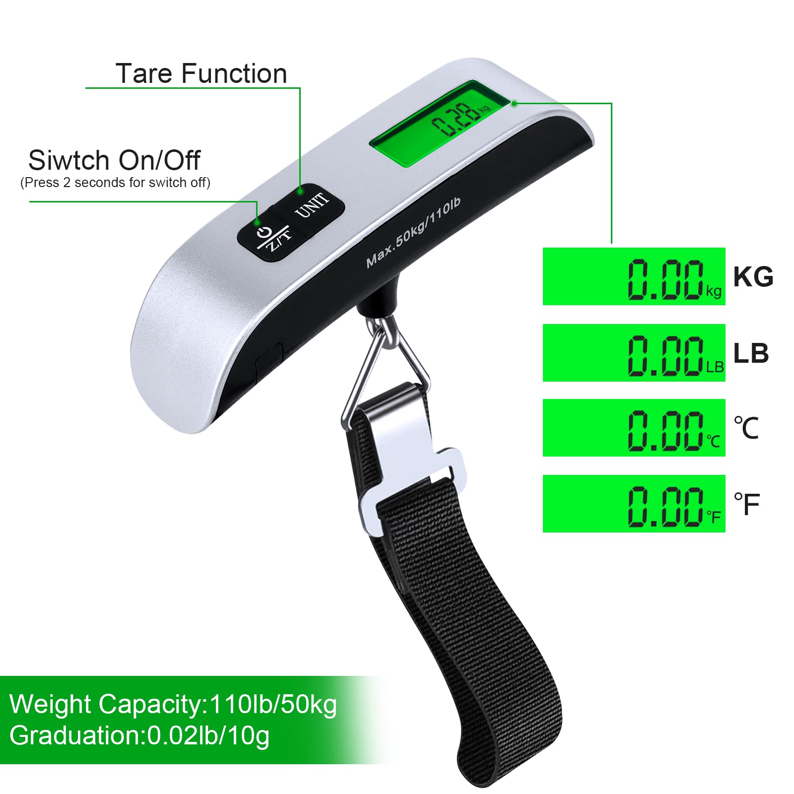 OcioDual Digital Angelwaage - Präzise Waage Für Angler Bis 40 Kg