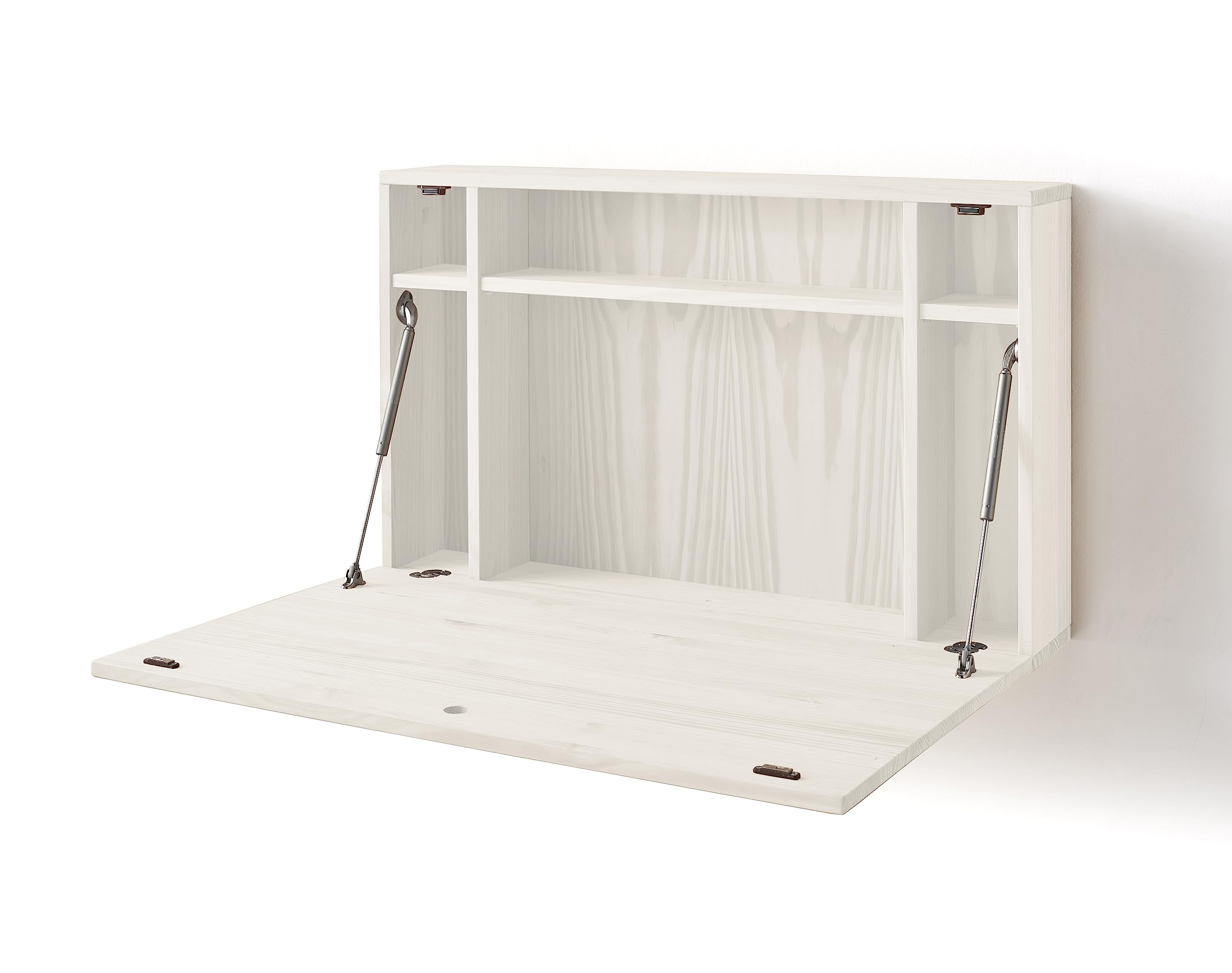 HOGAR24 ES - MAX - Escritorio Flotante Madera Maciza con Puerta abatible, Combinado Color Blanco. Medidas: 90 x 54 x 17 cm.