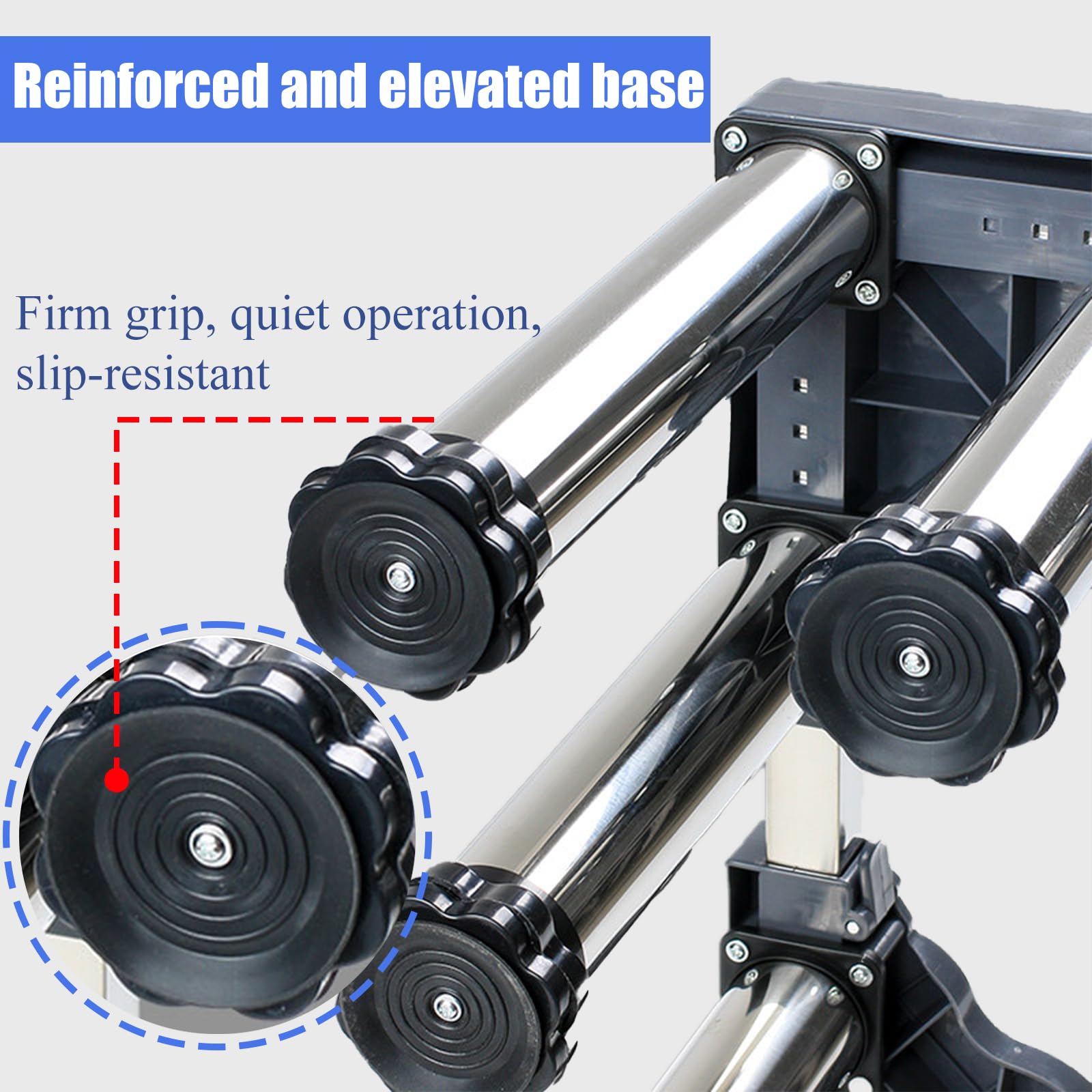 Base de Lavadora con 8 Pies de Acero Inoxidable Base Elevador Lavadora Antivibración Soporte para Lavavajillas Congelador Frigorífico Secadora Armario (Regulable: 14-17cm)