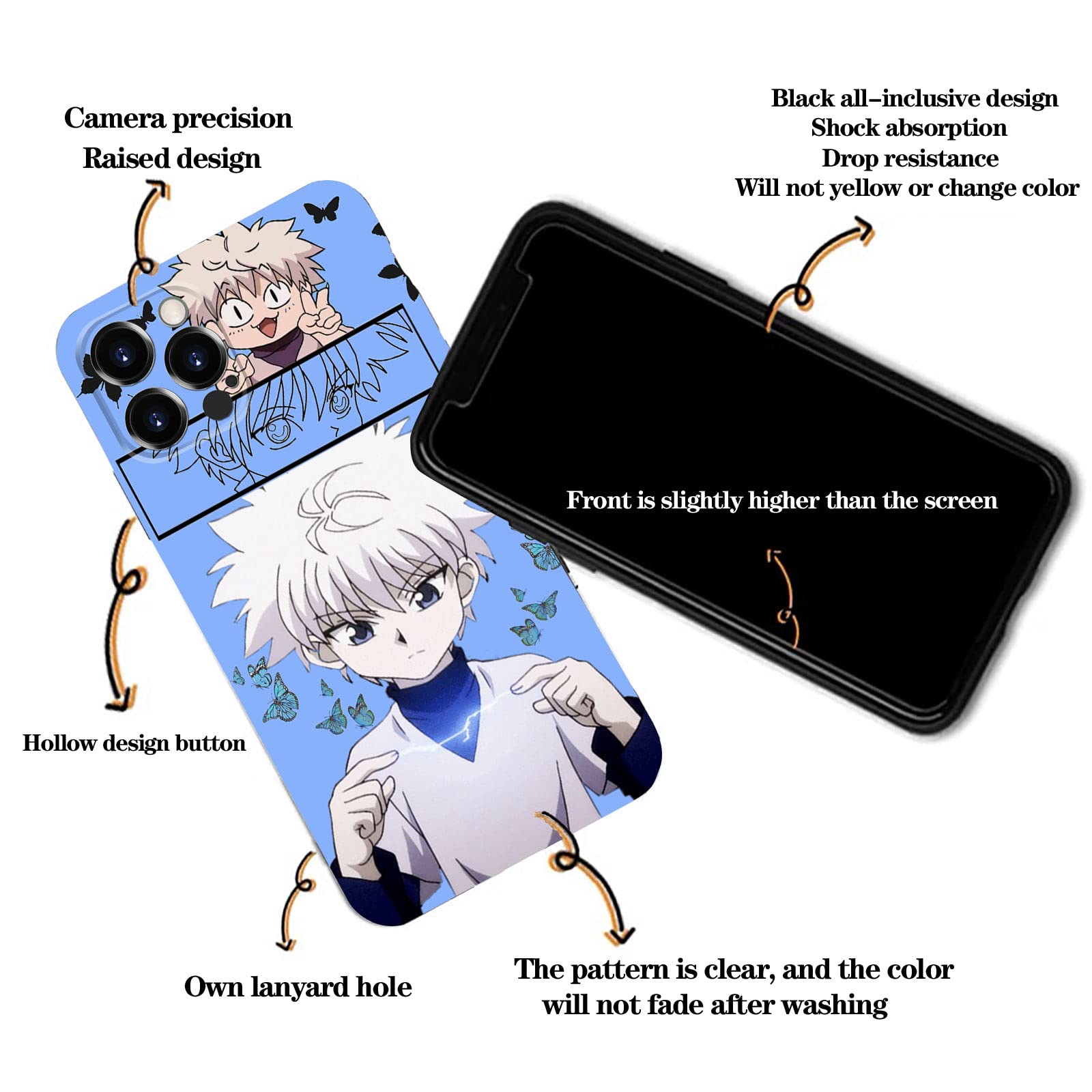 HXUANXUAN Capa de silicone macio de mangá japonês Killua Zoldyck