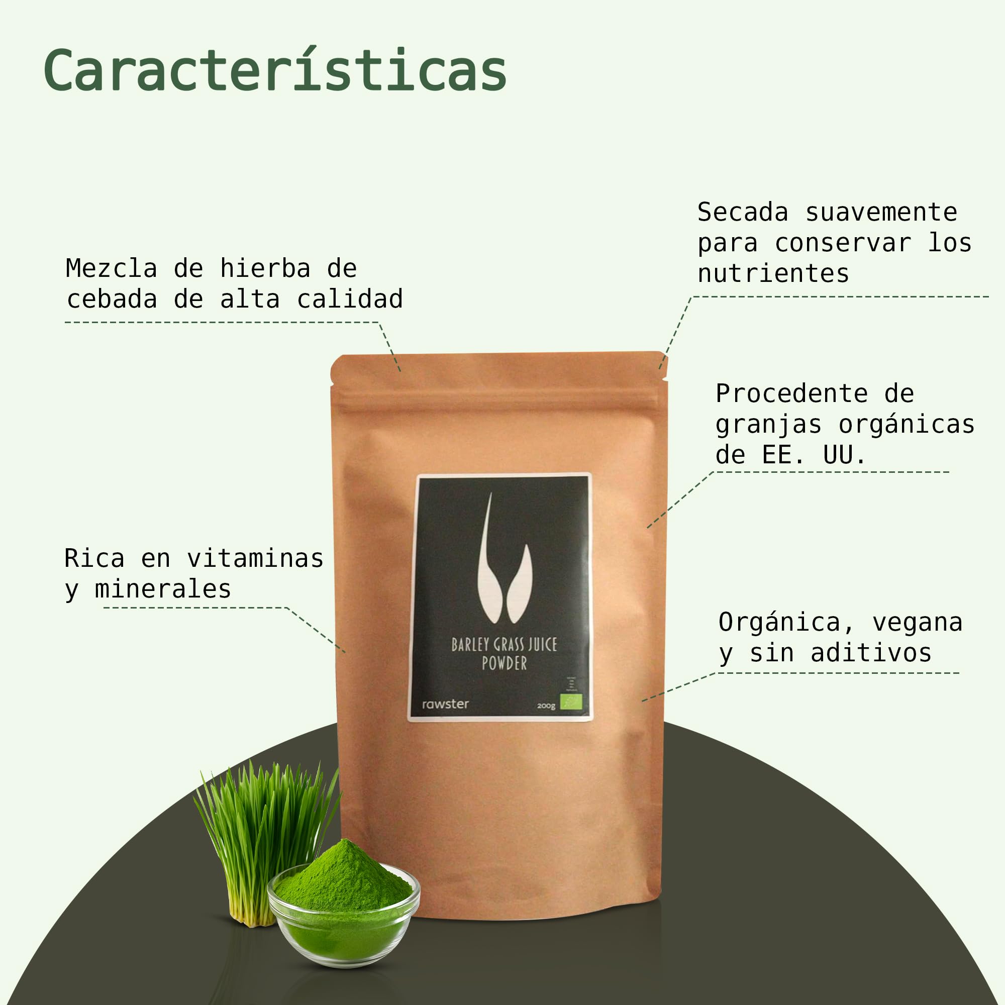 Organic Barley Grass Juice Powder 200 g Certified Premium 100% Soluble Alkaline