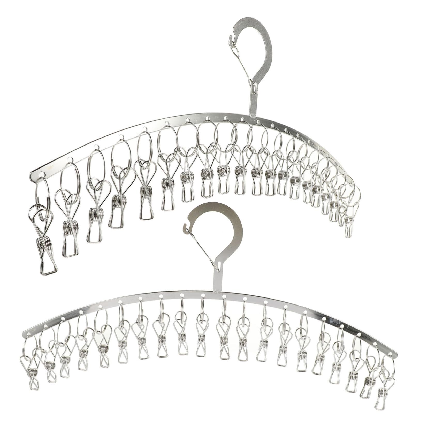 PRETYZOOM Portable Clothes Drying Rack Stainless Steel Drying Hanger Laundry Rack Clips Hangers Clips