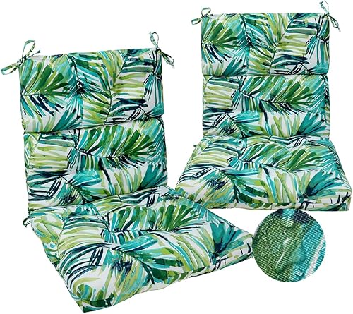 Magpie Fabrics Cojín copetudo para silla de patio, 2 unidades, impermeable, resistente a la decoloración, para interiores y exteriores, para asiento