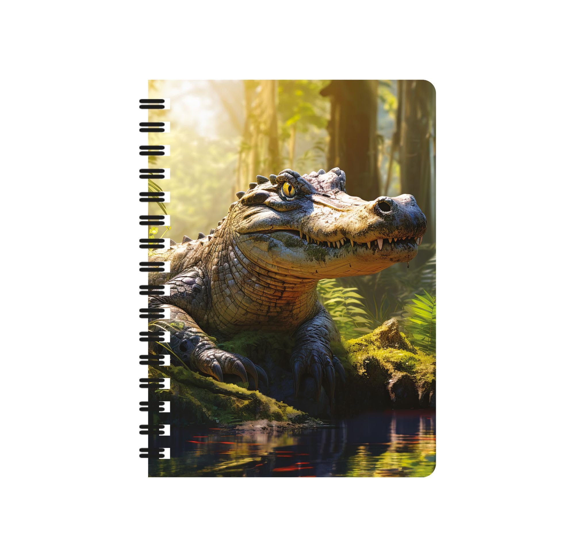 3D LiveLife Jotter - Gator Haven from Deluxebase. Lenticular 3D * A6 Spiral Notebook with plain recycled paper pages. Artwork licensed from renowned artist David Penfound — image 1