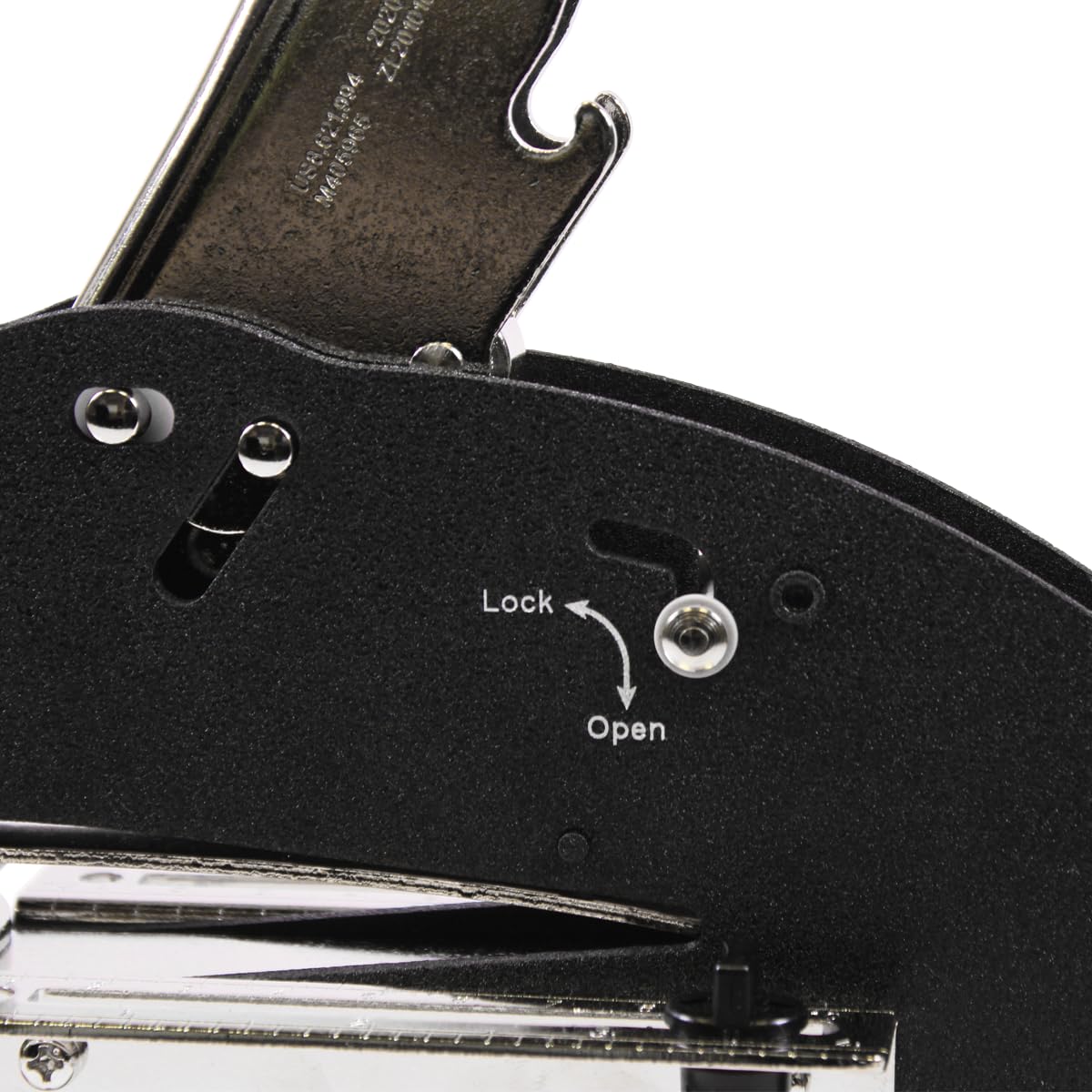 Grande timbro in rilievo, diametro 50 mm, con motivo personalizzabile, pinza per cartoncini ed etichette con apertura di 13 cm, per creare con i propri loghi