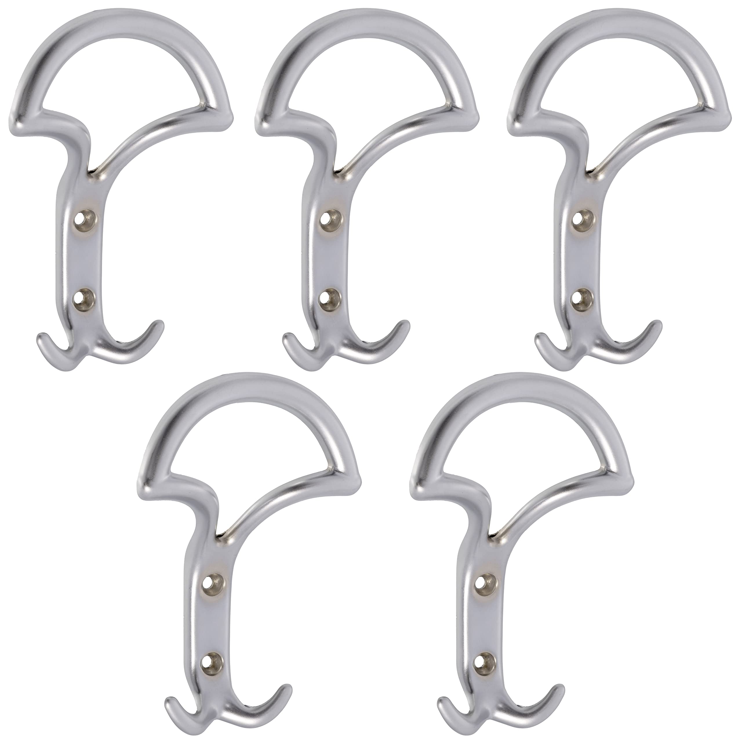 Patères murales triples en métal argent mat cintre porte-manteau pour entrée et douche
