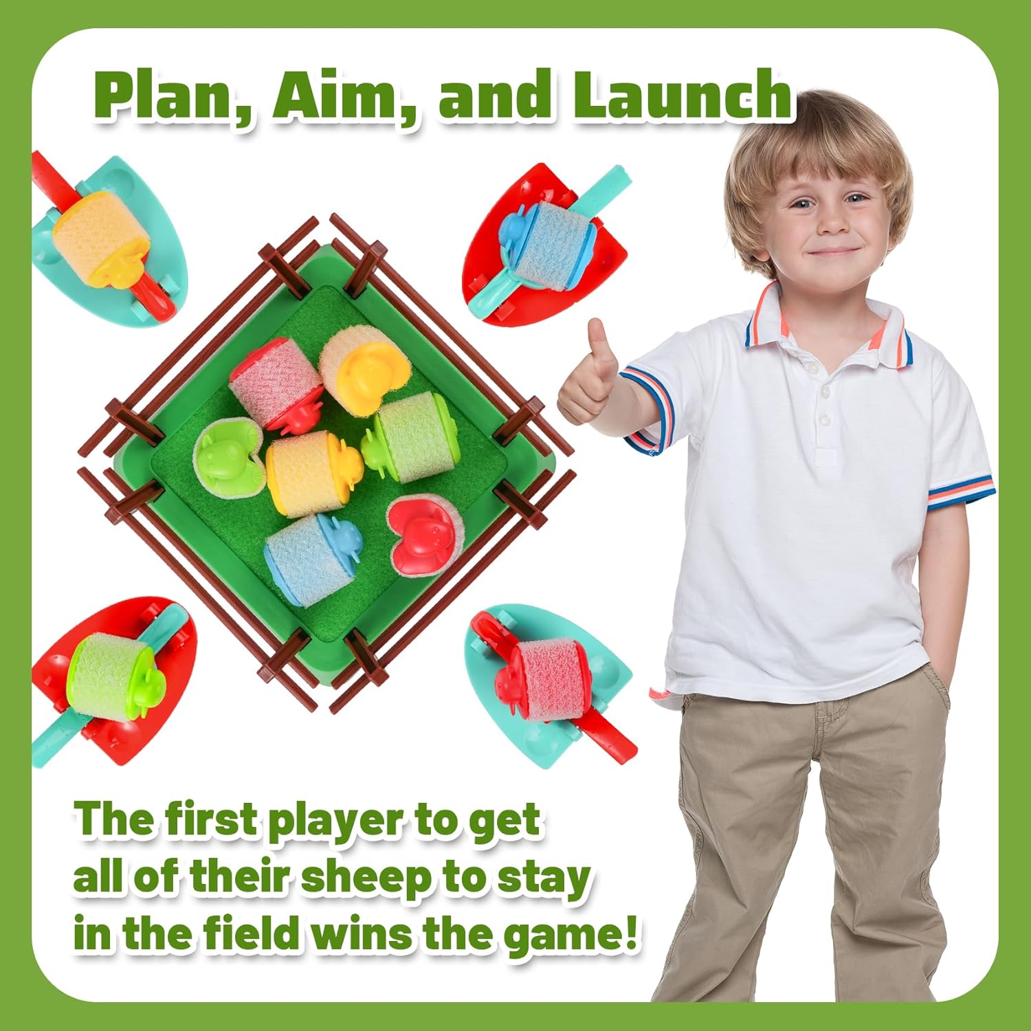 Heap-O-Sheep Game for Kids Ages 4-12 – Fun Family Catapulting Board Games for 2-4 Players, Perfect Party Activity and Ideal Gift for Kids & Adults