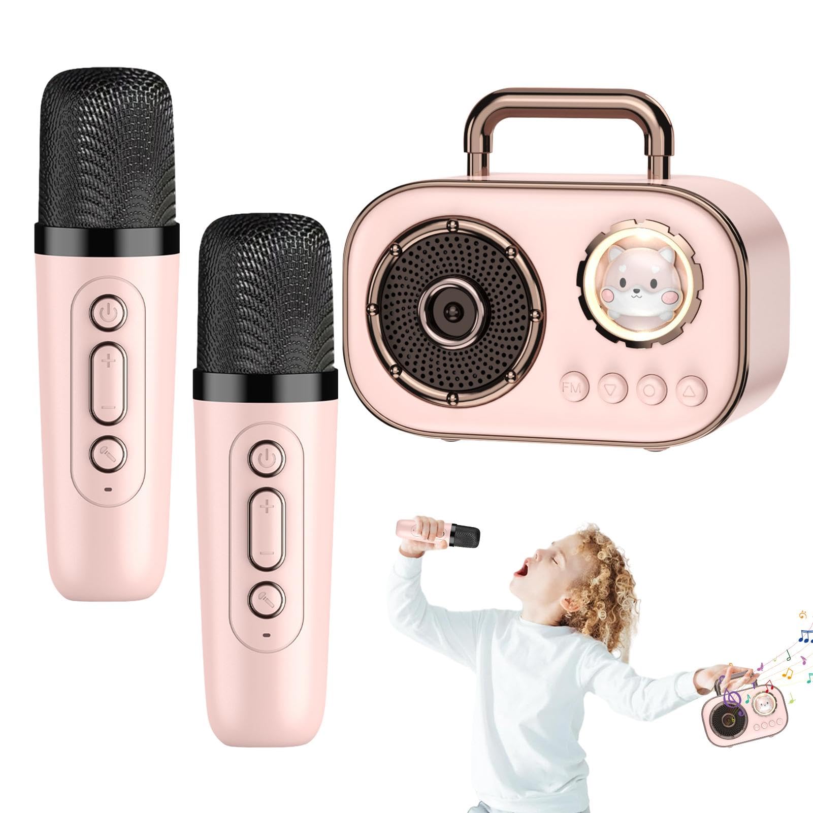 Juego de micrófono y altavoz, máquina de karaoke con micrófonos