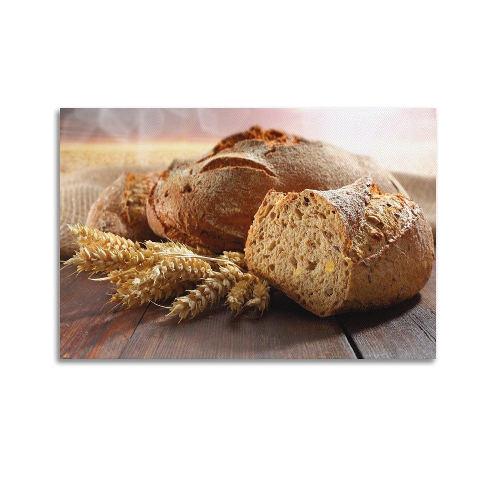 XKUGA Food Art Poster Wholemeal Bread Modern Decorative Canvas Prints - Ideal Wall Art for Family, Man Cave, Game Room, Boys & Girls Bedroom 16x24inch(40x60cm)