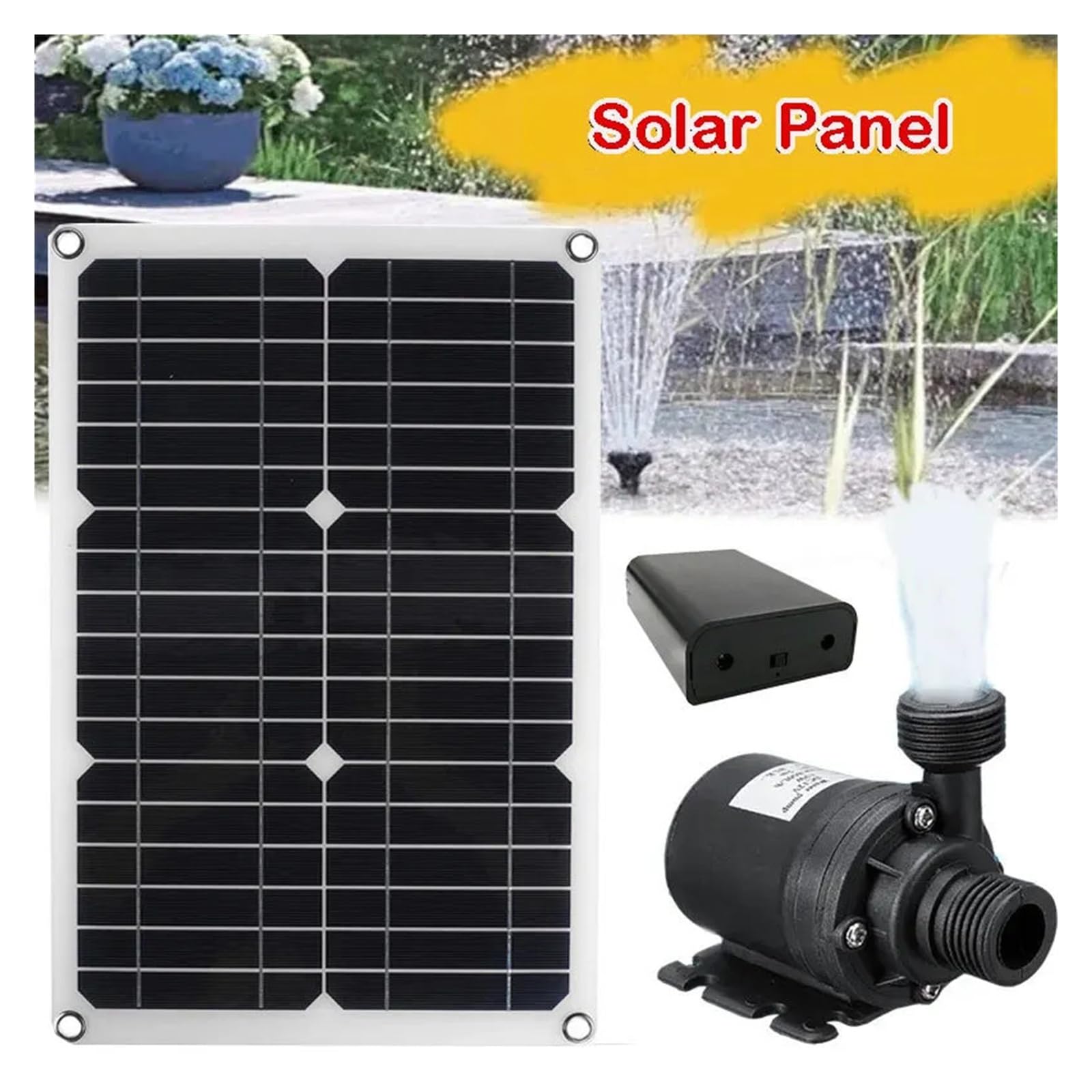 Banco de energía de Panel Solar de 300W, conjunto de bomba de agua de 800L/H, bomba de agua sumergible ultrasilenciosa, decoración de fuente de jardín for estanque de peces motorizado
