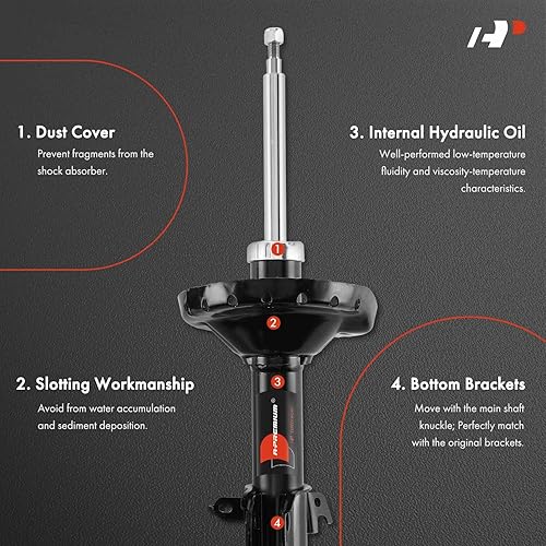 Miniatura 3 de A-Premium Par delantero (2) Conjunto de puntal compatible con Subaru Impreza 2012 2013 2014 2015 2016, lado del conductor y del pasajero, repuesto #