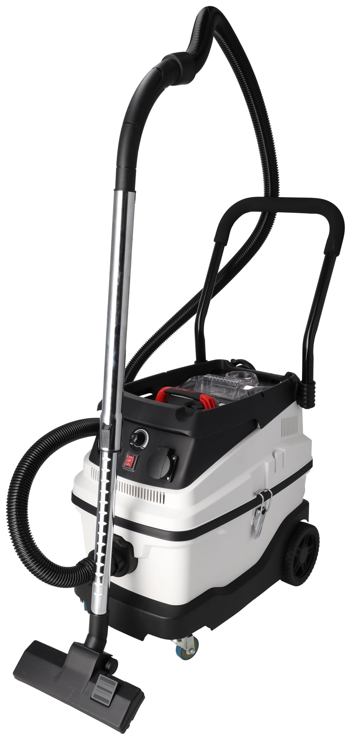 Dedra DED6603 1600 W – odkurzacz budowlany 30 L z filtrem wodnym, praca na sucho i mokro, gniazdo do elektronarzędzi, regulacja ssania, 5 m kabel – bez akcesoriów