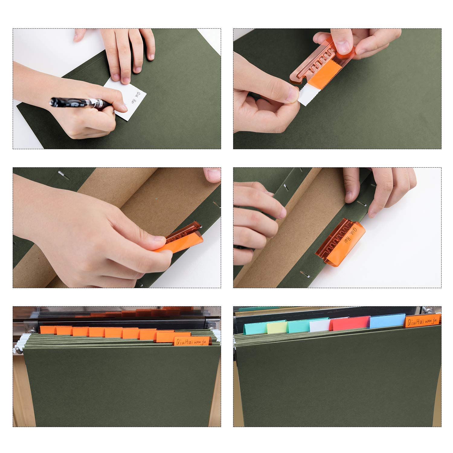 Hanging File Tabs 60 Sets 2 Inch Hanging File Folder Tabs - Transparent ...