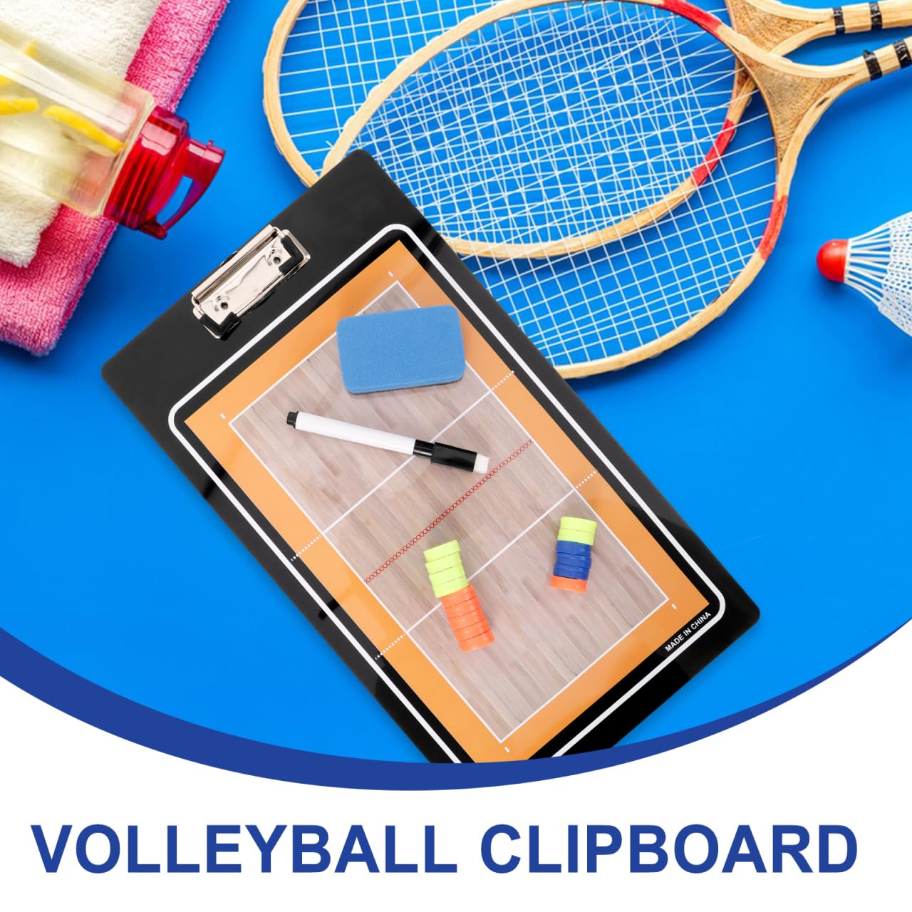 BESPORTBLE Lavagna Per Allenatori Di Pallavolo in Plastica Lavagna Riutilizzabile Per Allenatori Design Compatto e Leggero Per Formazione e Posizionamento Tutto Campo